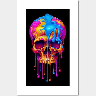 Colorful melting Skull with UV color designe #2 Posters and Art